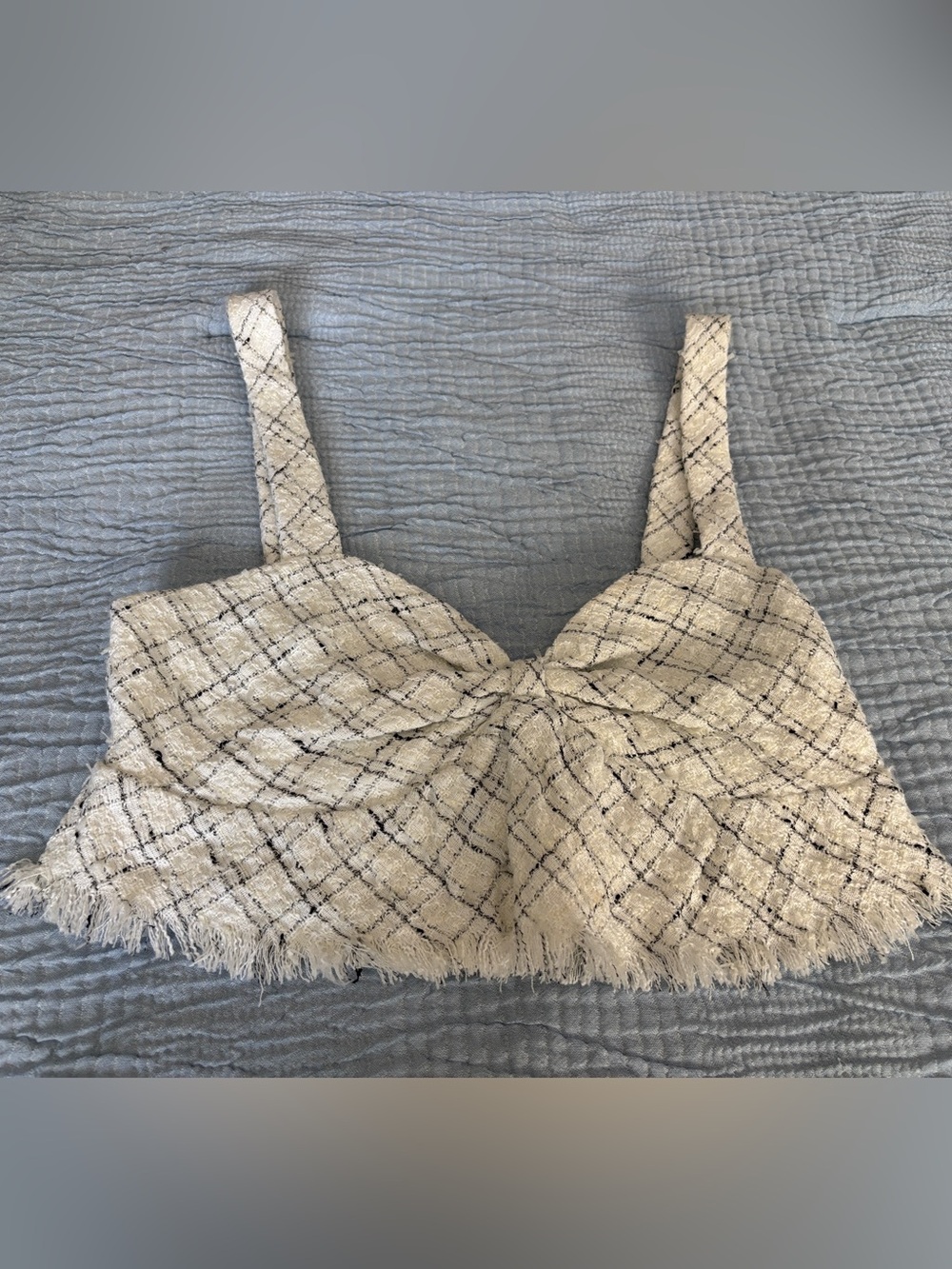 Lovers + Friends Tweed Plaid Crop Top
Size Small